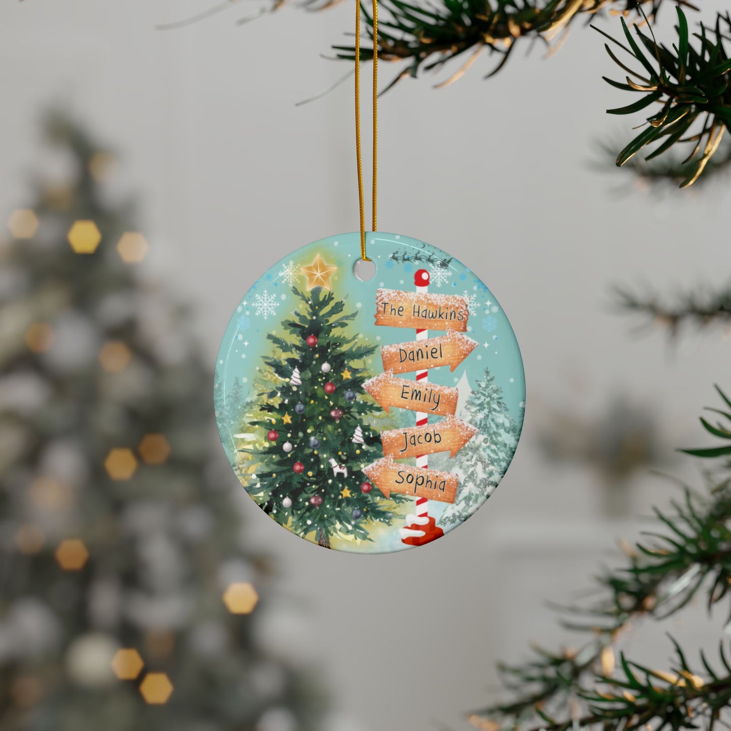 Ceramic Ornaments, 2-Side Print, (1pc, 3pcs, 5pcs, 10pcs)