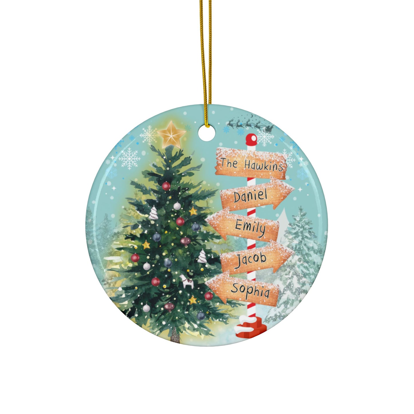 Ceramic Ornaments, 2-Side Print, (1pc, 3pcs, 5pcs, 10pcs)