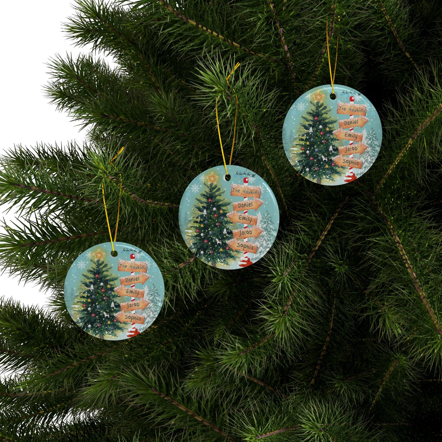 Ceramic Ornaments, 2-Side Print, (1pc, 3pcs, 5pcs, 10pcs)