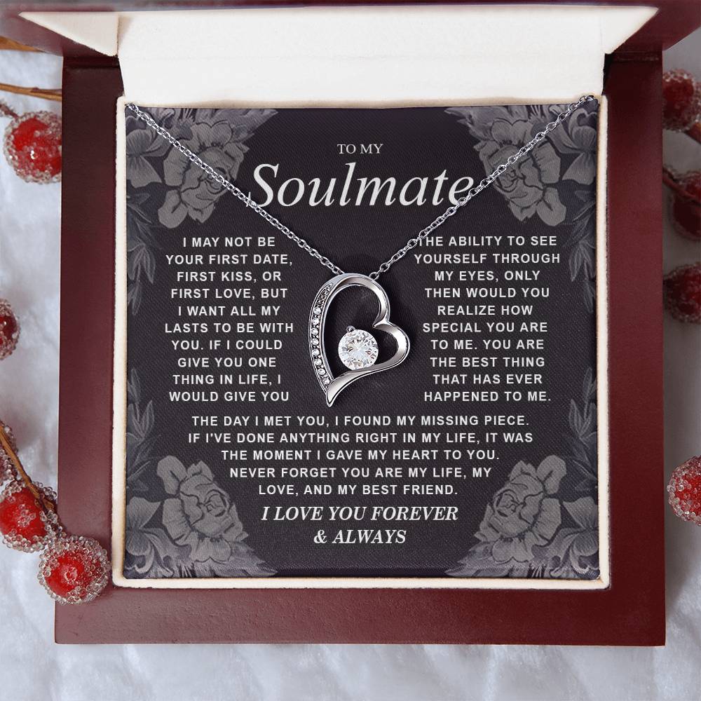 To My Soulmate Necklace Gift for Wife, Girlfriend, Fiancée - Anniversary