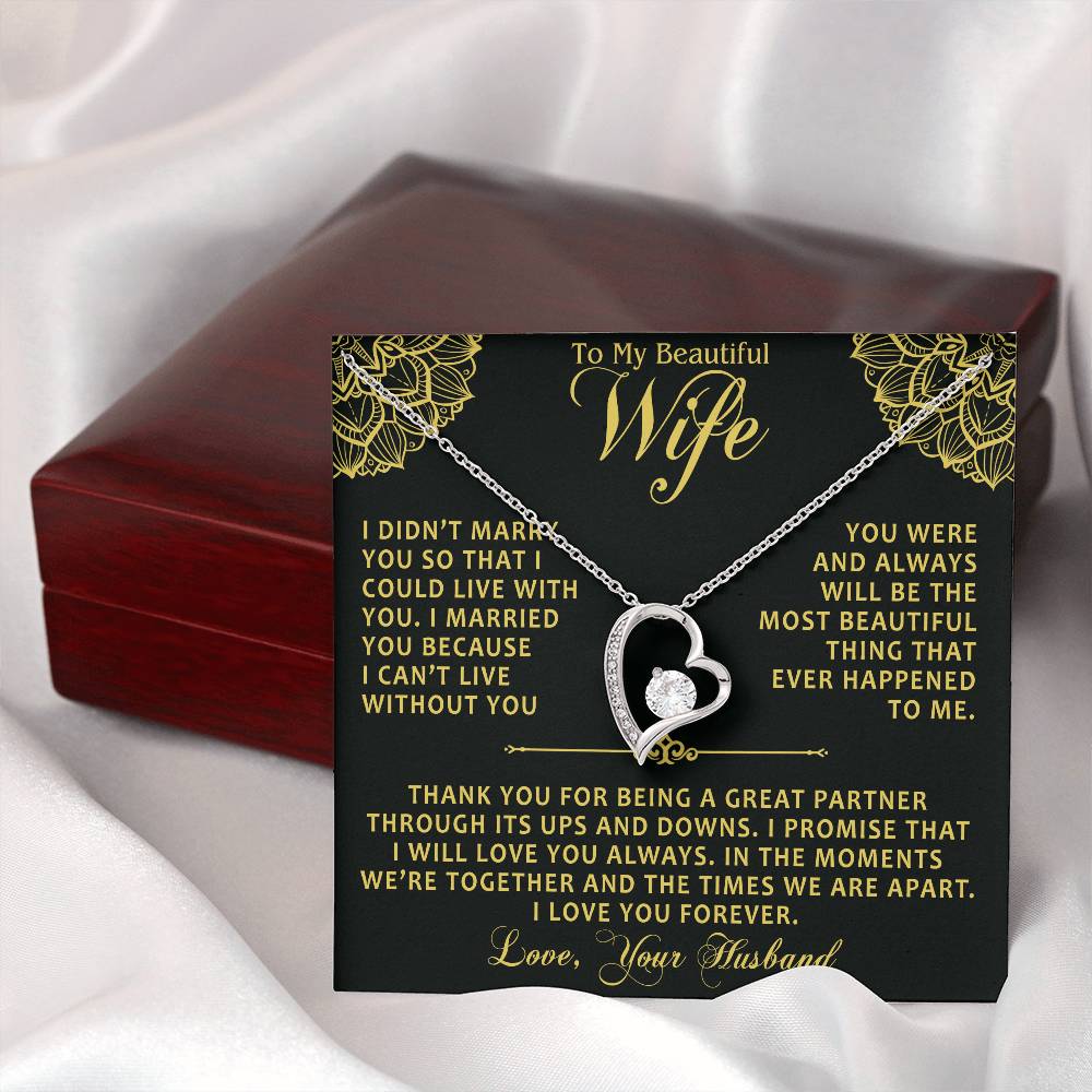 To My Wife Neckalce From Husband luxury box