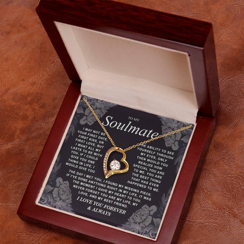 To My Soulmate Necklace Gift for Wife, Girlfriend, Fiancée - Anniversary