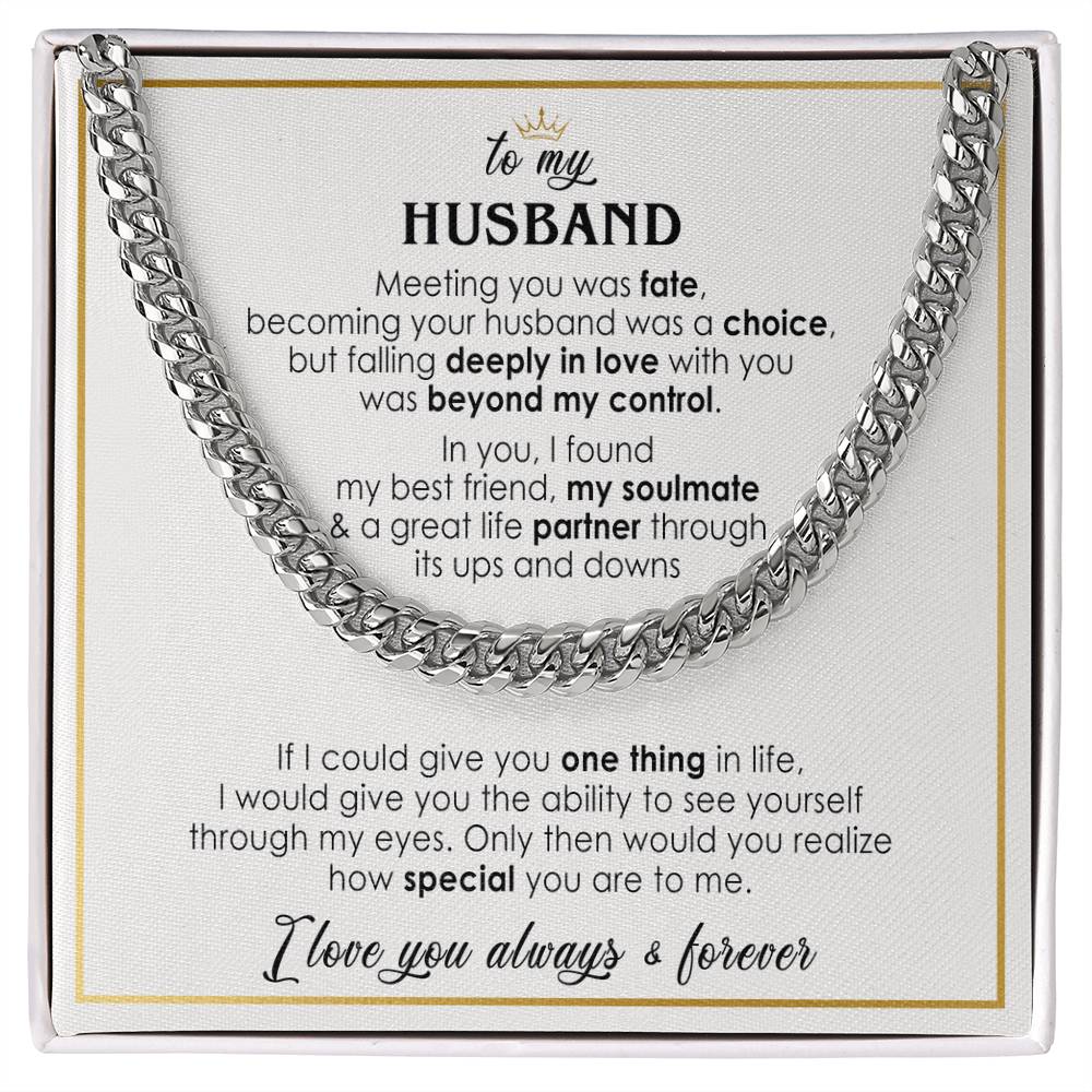 to my husband necklace white