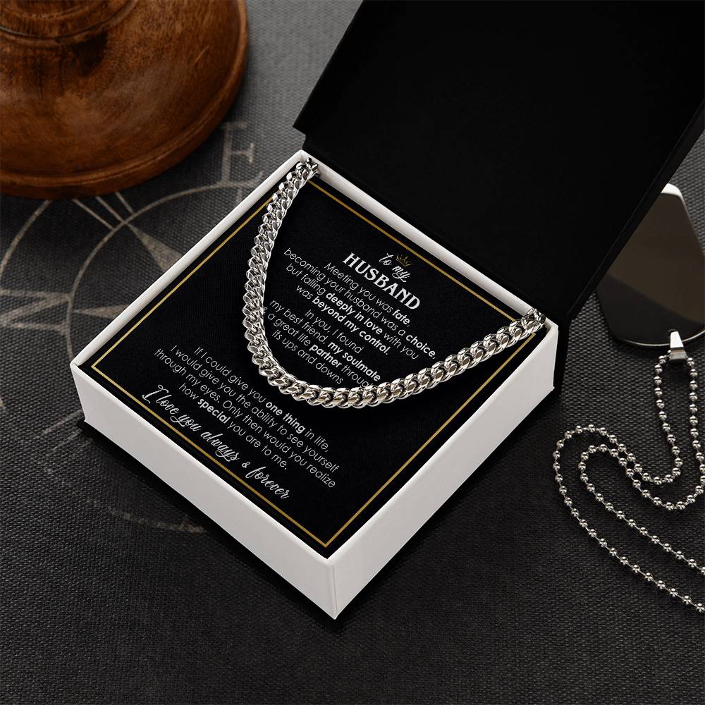 to my husband cuban link chain black