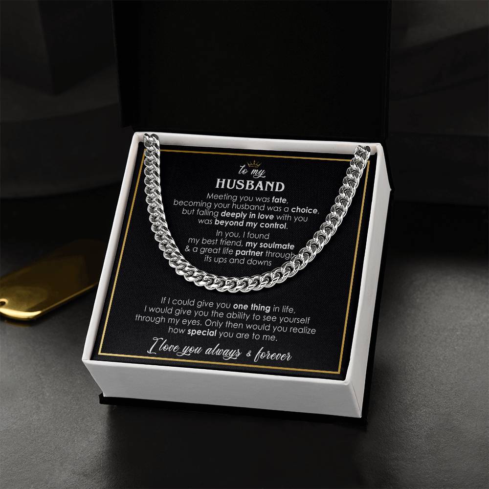 to my husband cuban link chain black