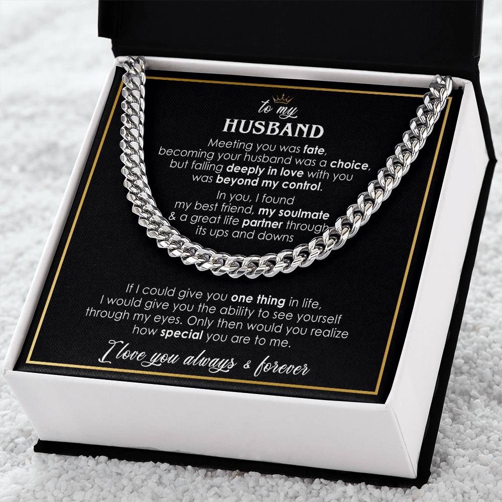 to my husband cuban link chain black