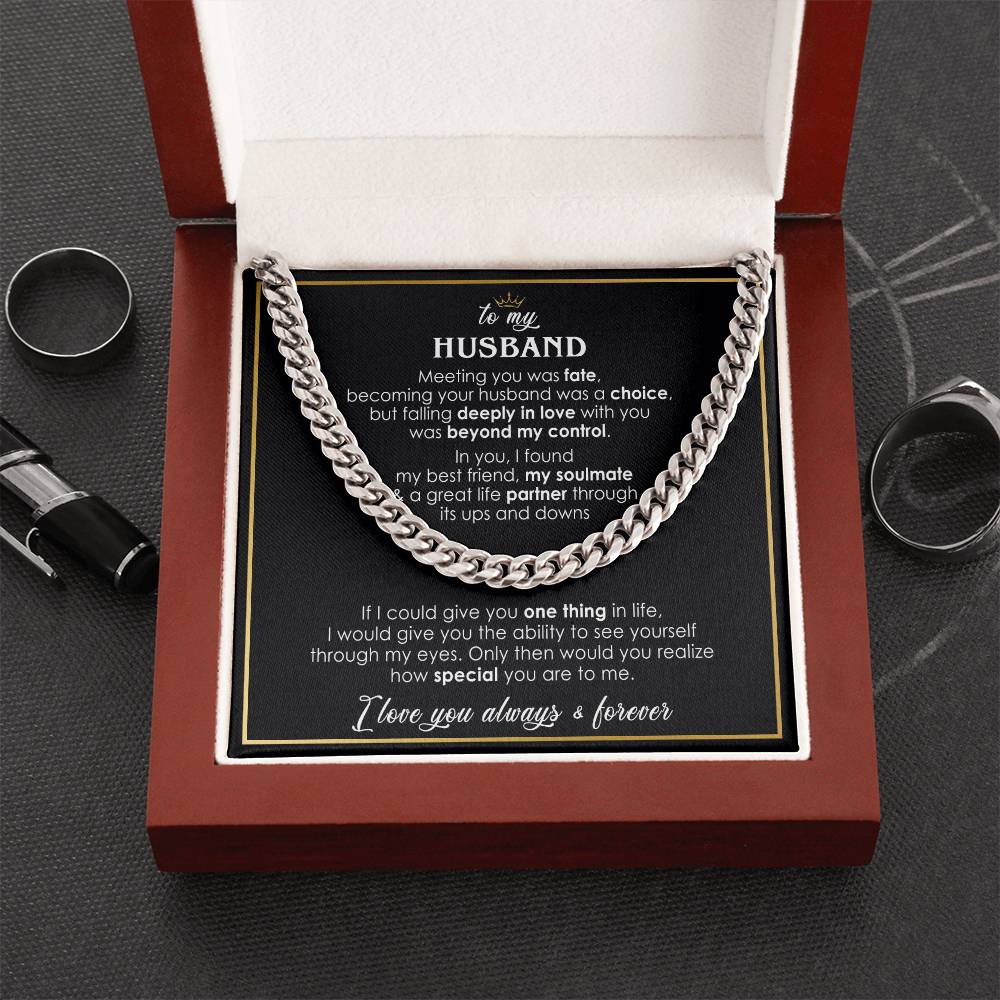 to my husband cuban link chain black