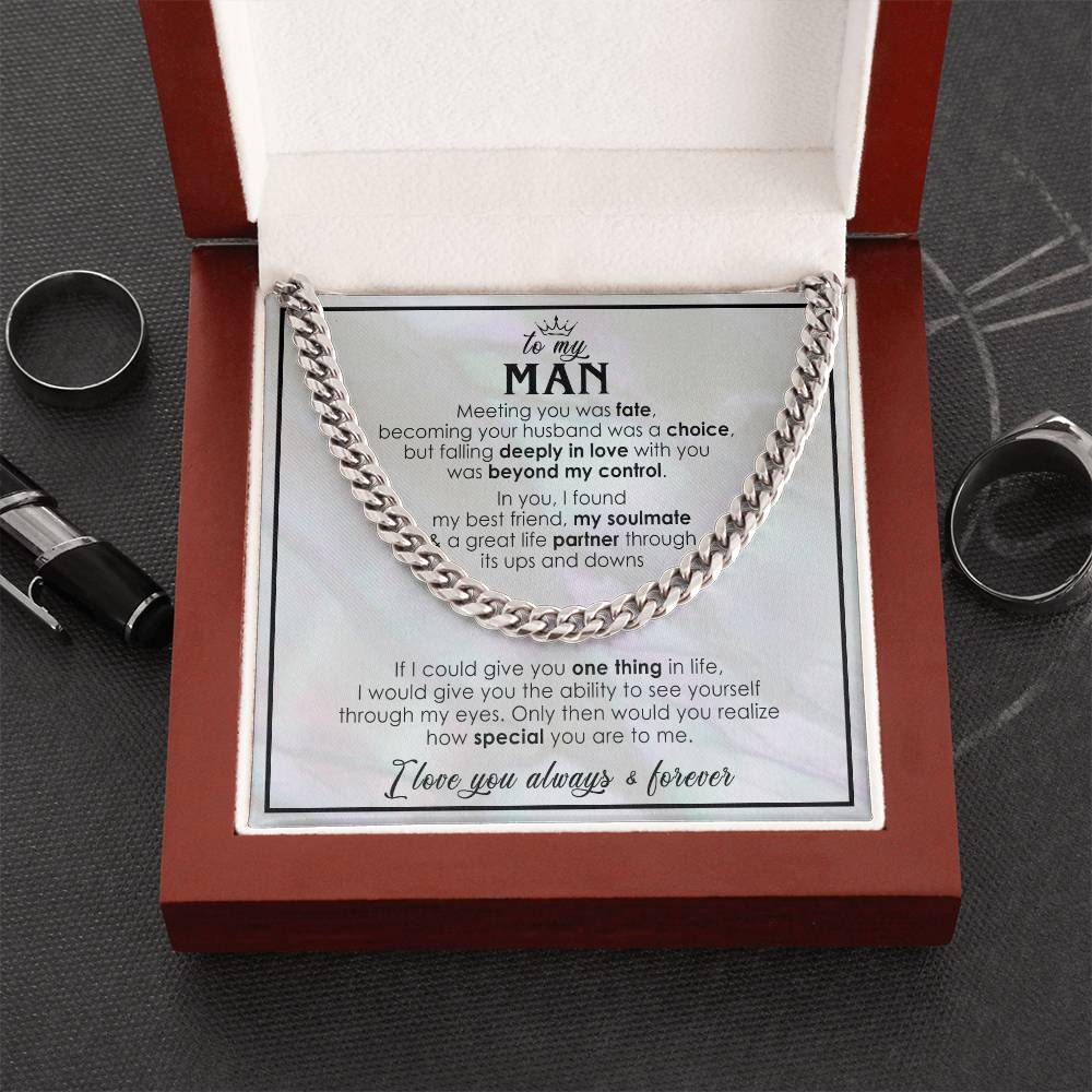 to my man necklace meeting you white