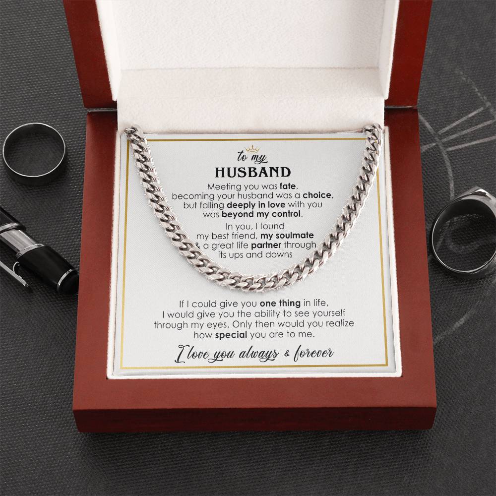 to my husband necklace white