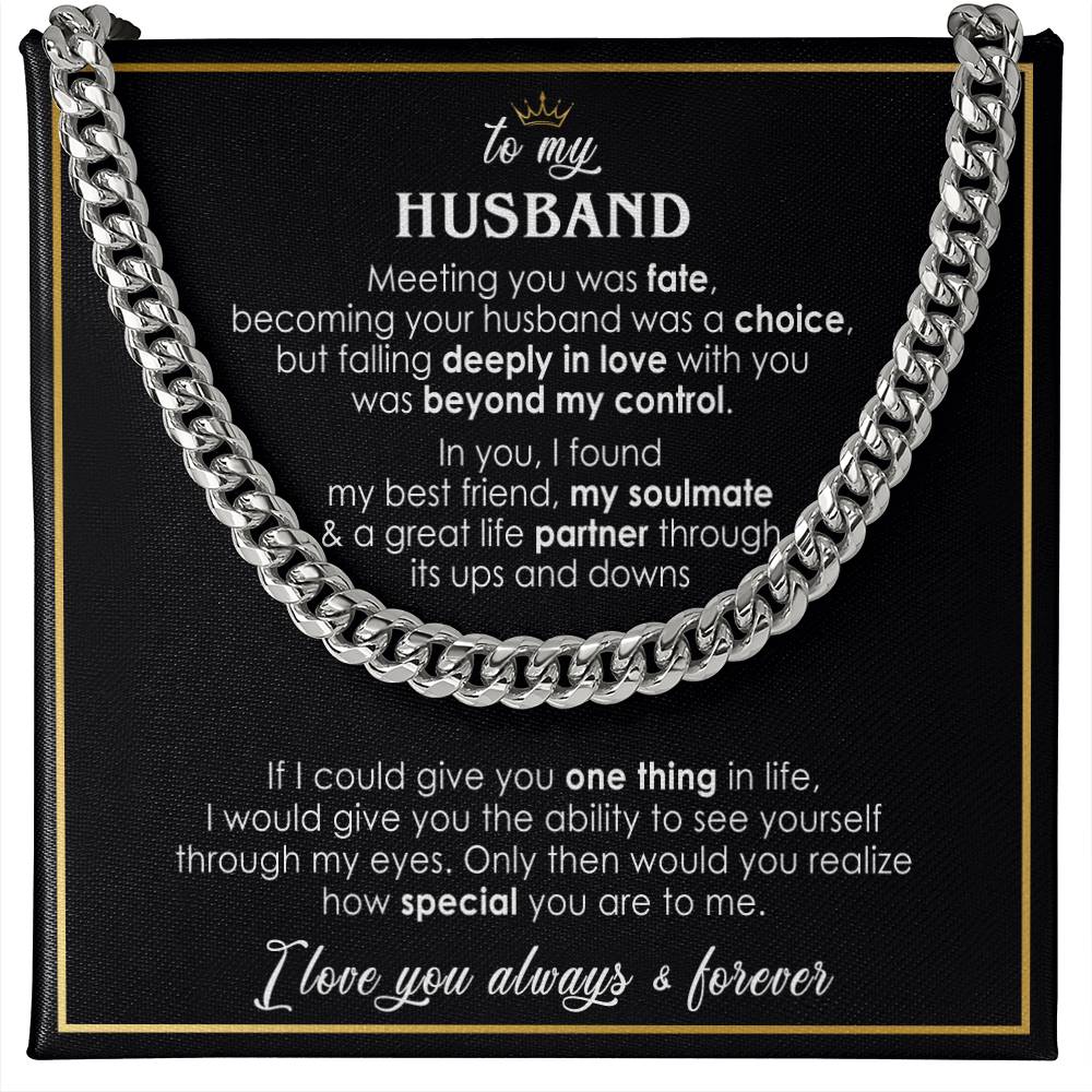 to my husband cuban link chain black
