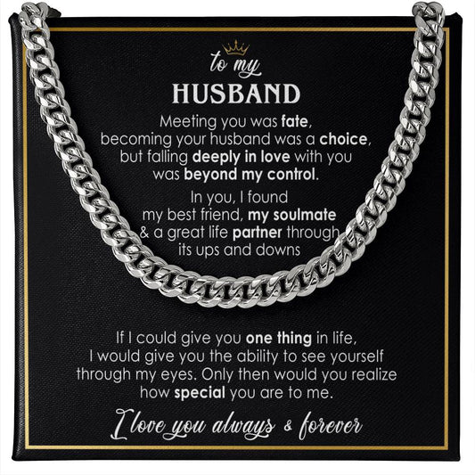 to my husband cuban link chain black