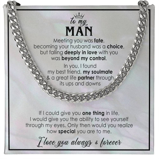 to my man necklace meeting you white