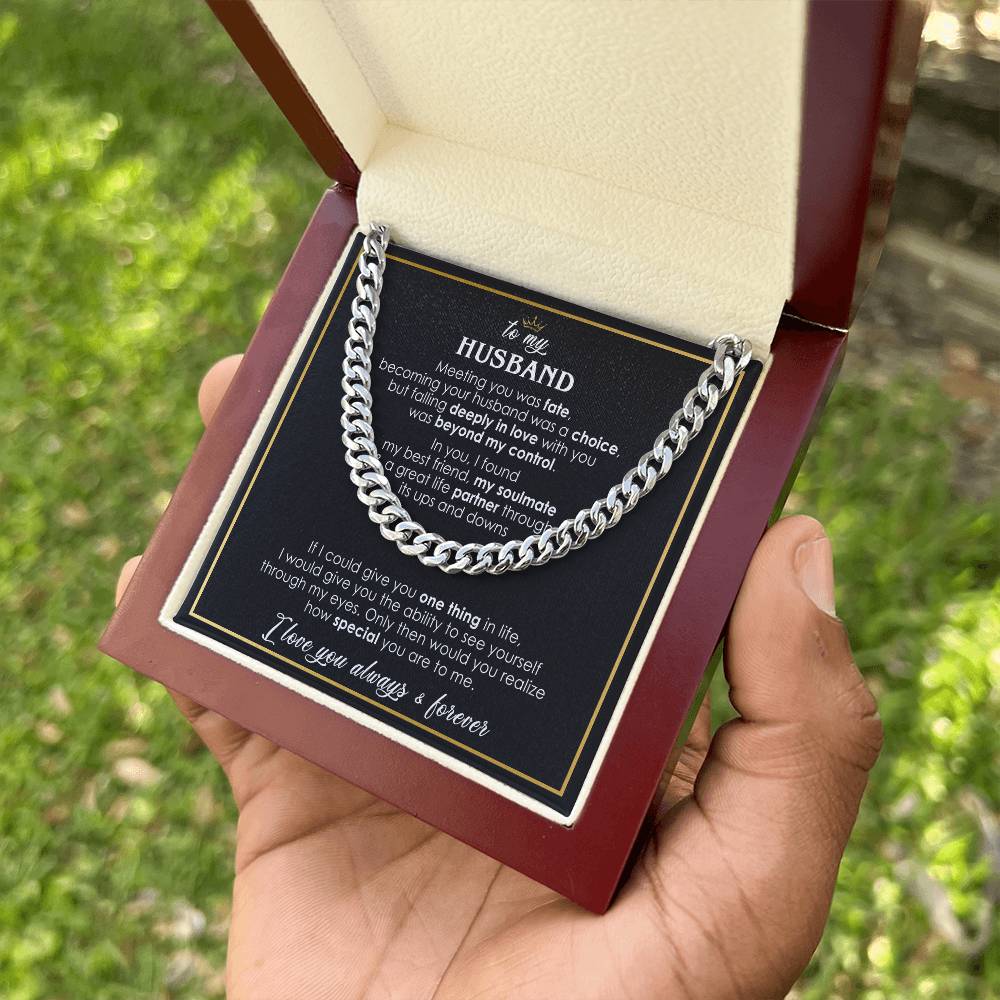 to my husband cuban link chain black