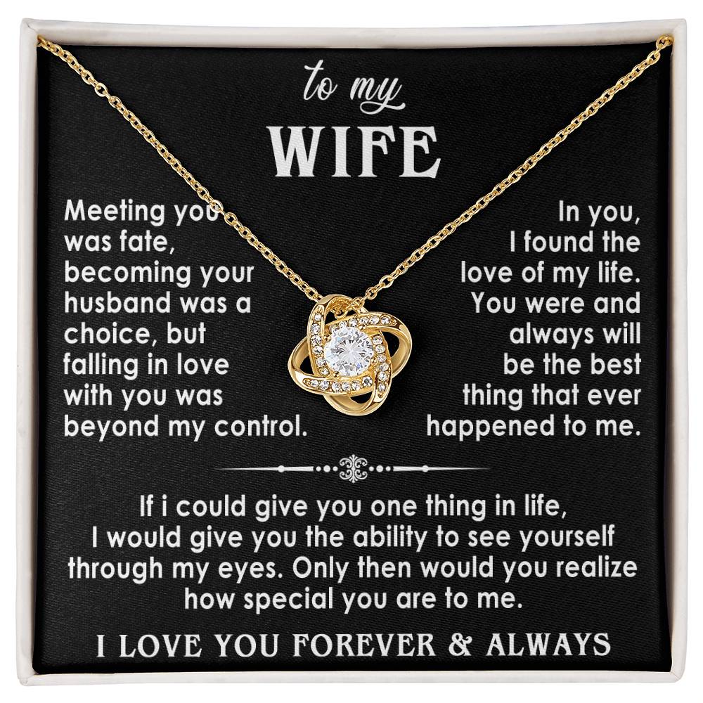 To my wife, meeting you was fate necklace