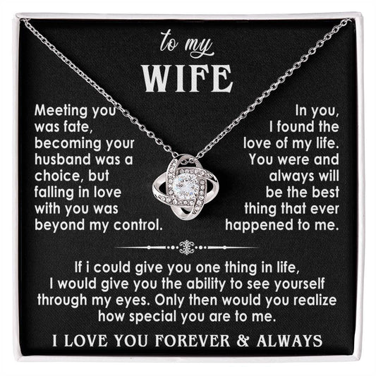 To my wife, meeting you was fate necklace