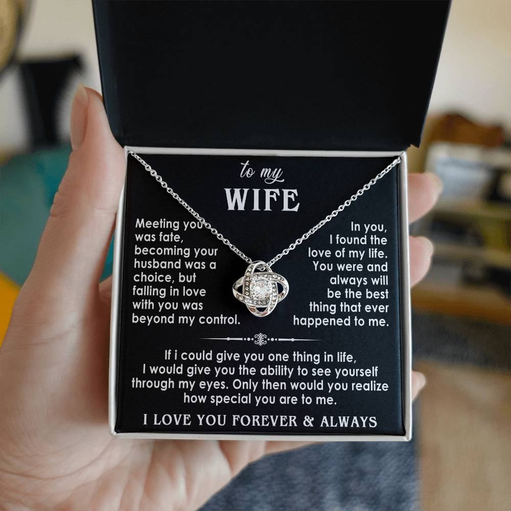 To my wife, meeting you was fate necklace