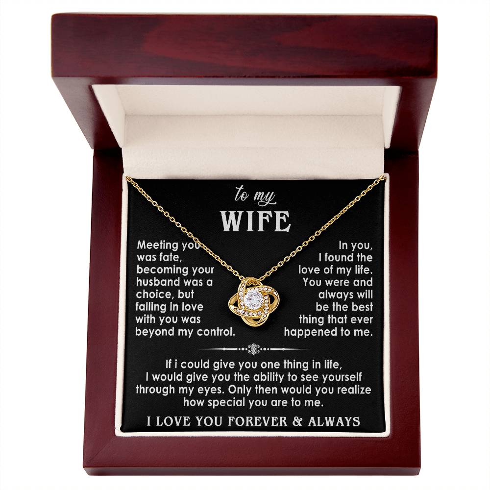 To my wife, meeting you was fate necklace