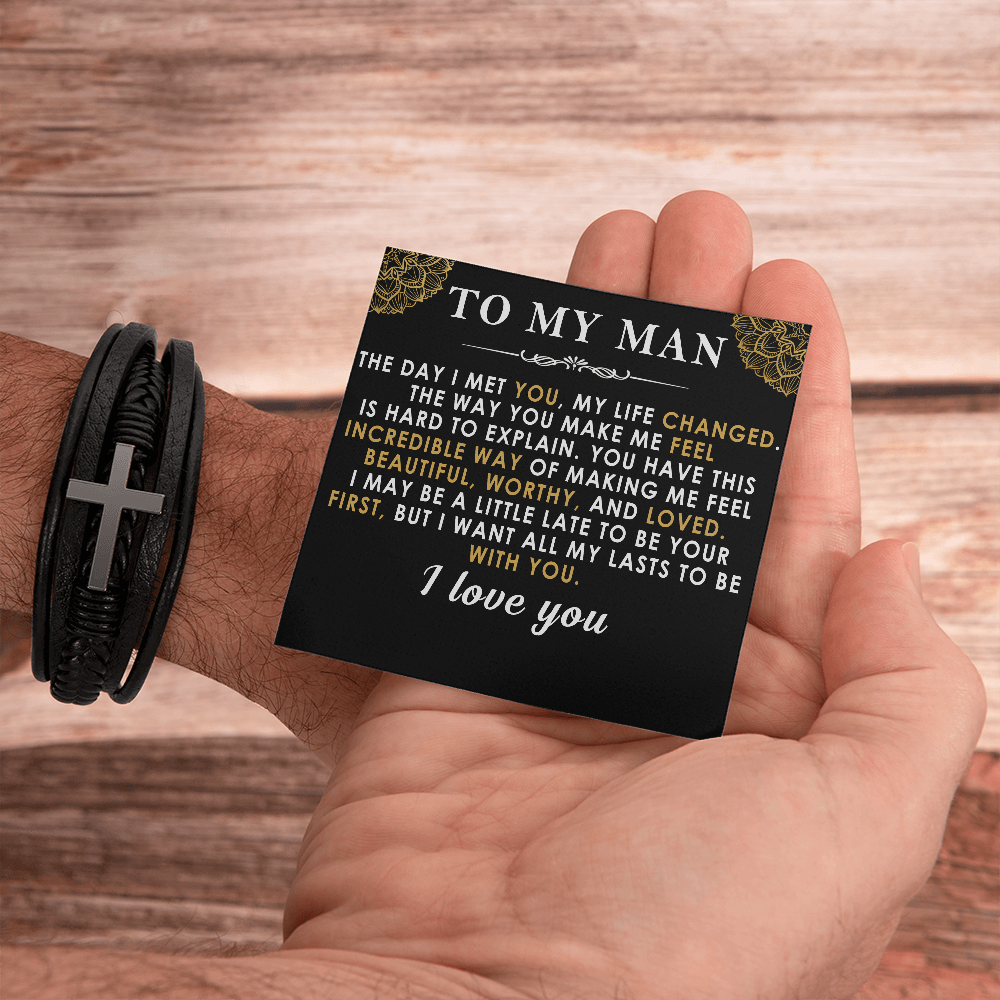 to my man brachelet cross