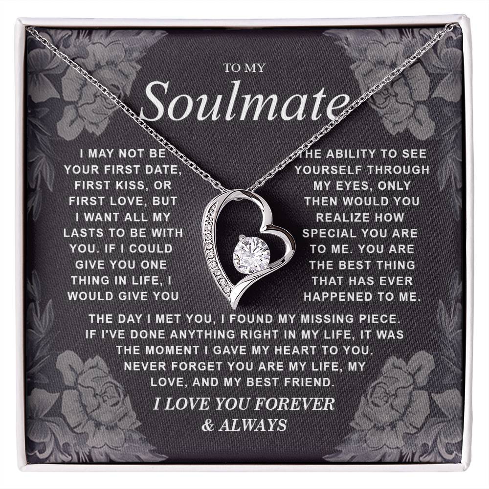 To My Soulmate Necklace Gift for Wife, Girlfriend, Fiancée - Anniversary