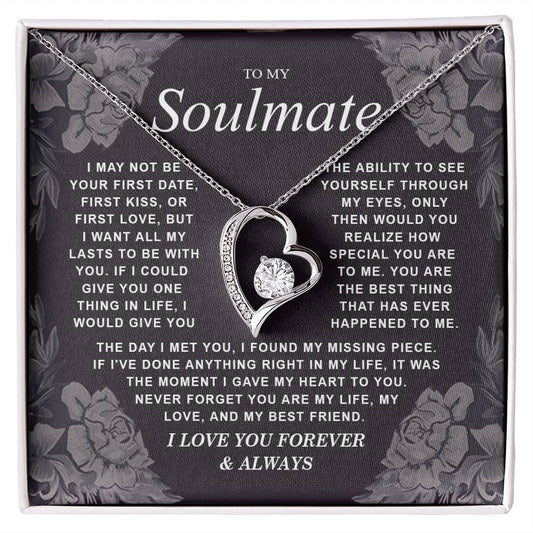 To My Soulmate Necklace Gift for Wife, Girlfriend, Fiancée - Anniversary