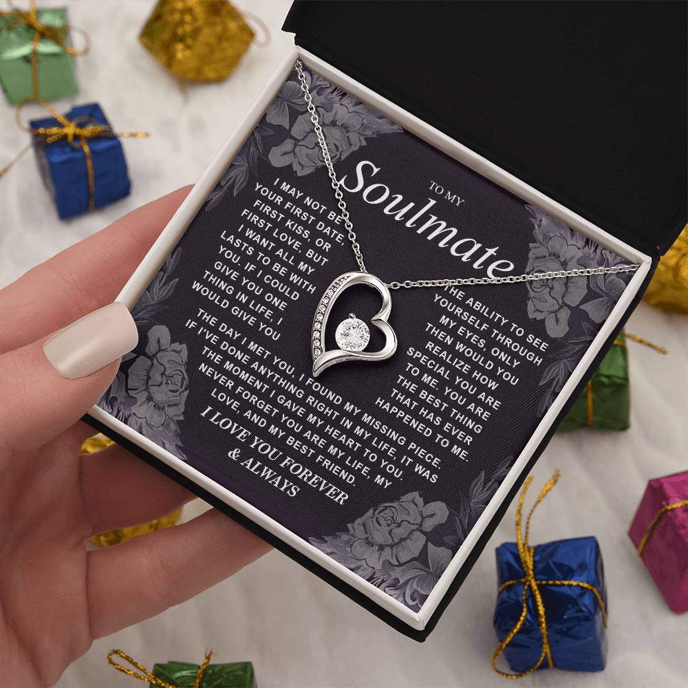To My Soulmate Necklace Gift for Wife, Girlfriend, Fiancée - Anniversary