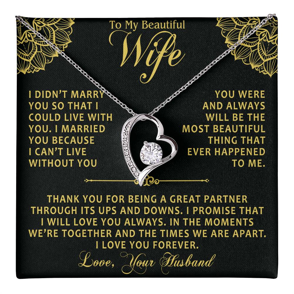 To My Wife Neckalce From Husband luxury box