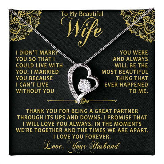 To My Wife Neckalce From Husband luxury box
