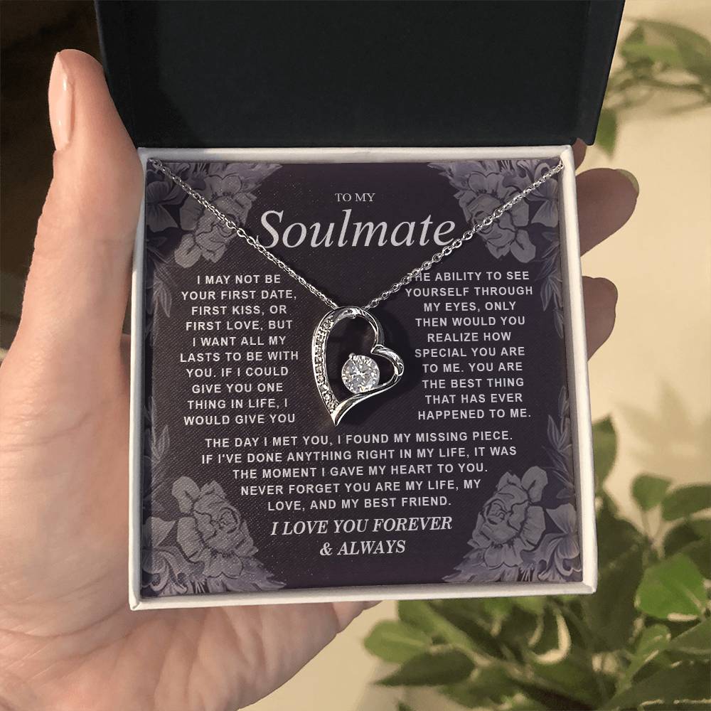 To My Soulmate Necklace Gift for Wife, Girlfriend, Fiancée - Anniversary