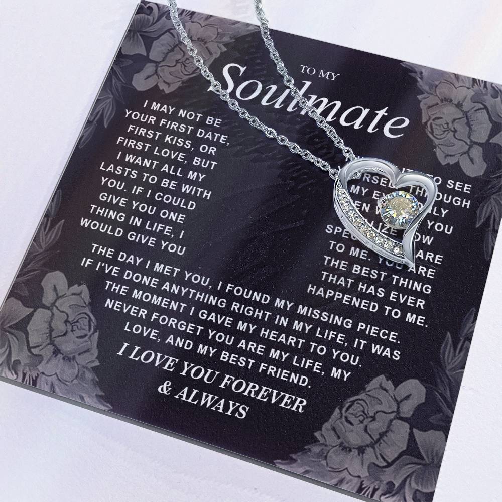 To My Soulmate Necklace Gift for Wife, Girlfriend, Fiancée - Anniversary