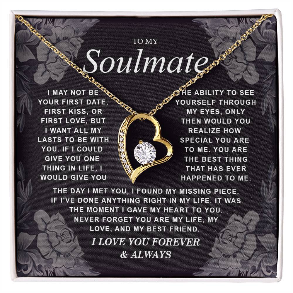 To My Soulmate Necklace Gift for Wife, Girlfriend, Fiancée - Anniversary