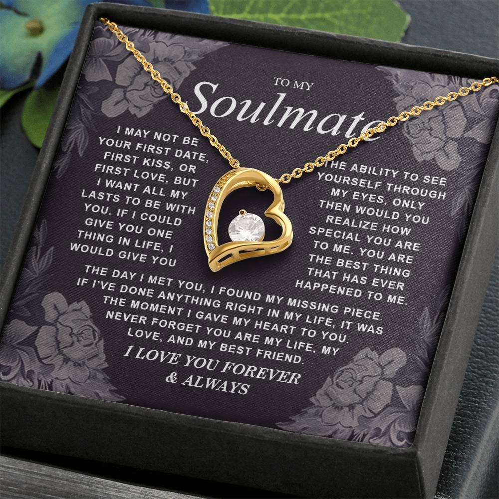 To My Soulmate Necklace Gift for Wife, Girlfriend, Fiancée - Anniversary